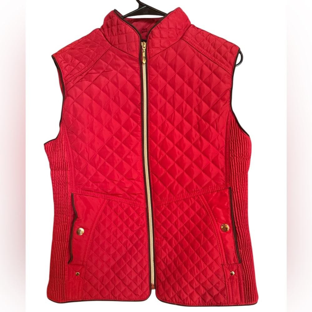 NWOT Dark Red Quilted Red Vest
